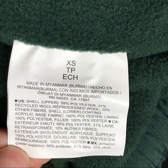 Old Navy Womens XSmall Mixed Fabric Frost Free Vest Green Quilted Pockets Winter - Picture 7 of 8